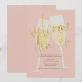 Champagne Welkom Diner Kaart (Voorkant / Achterkant)
