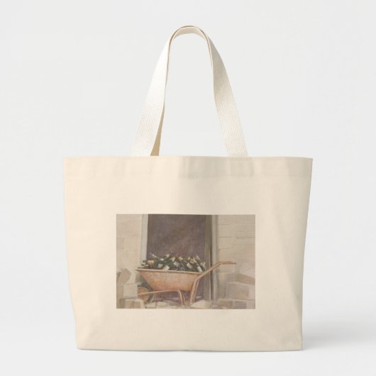 Champagne Wheelbarrow 1985 Grote Tote Bag (Voorkant)