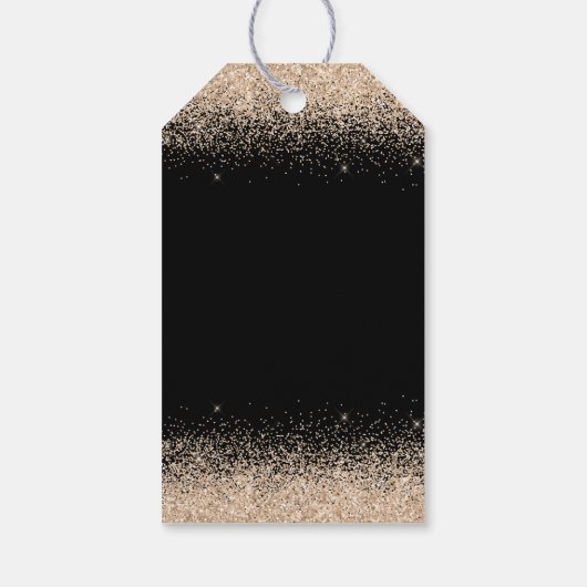 Champagne White dress Faux Glitter Quinceanera Cadeaulabel (Achterkant)