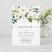 Champagne White Flowers Elegant Quinceanera Kaart (Staand voorkant)