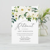 Champagne White Flowers Elegant Retirement Party Kaart (Staand voorkant)