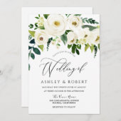 Champagne White Flowers Elegant Spring Wedding Kaart (Voorkant / Achterkant)