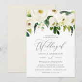 Champagne White Flowers Supreely Elegant Wedding Kaart (Voorkant / Achterkant)