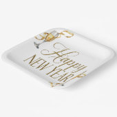 Champagne White & Gold Nieuwjaarsfeest Papieren Bordje (Gebogen)