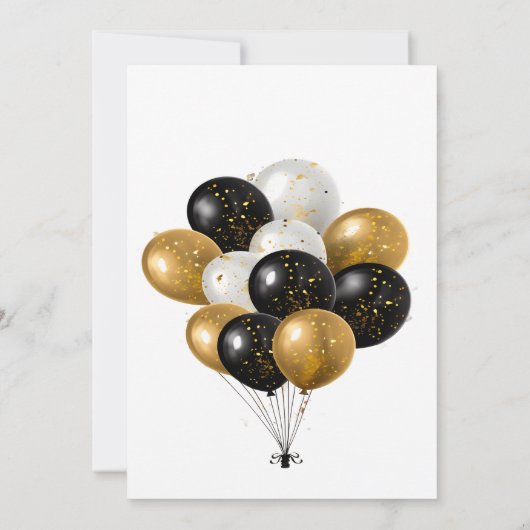 Champagne White & Gold Nieuwjaarsuitnodiging Kaart (Achterkant)