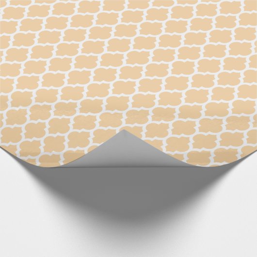Champagne White Moroccan Quatrefoil Pattern #4 Cadeaupapier (Hoek)