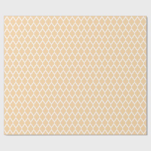 Champagne White Moroccan Quatrefoil Pattern #4 Cadeaupapier (Vlak)