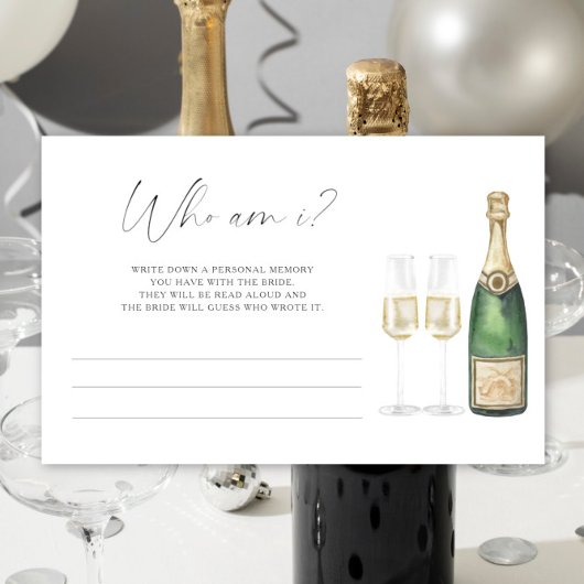 Champagne - Wie ben ik bruidsfeest spel Briefpapier