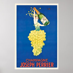 Champagne Wijn Drank Vintage Reis Poster