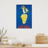 Champagne Wijn Drank Vintage Reis Poster (Keuken)