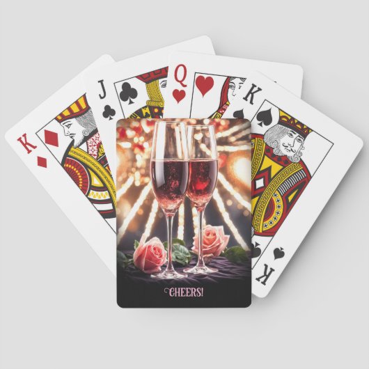 Champagne Wijn Proost  Pokerkaarten (Achterkant)
