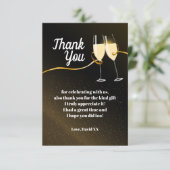 Champagne, wijn, volwassene, dank je wel bedankkaart (Staand voorkant)