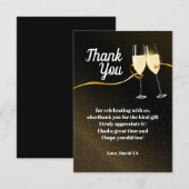 Champagne, wijn, volwassene, dank je wel bedankkaart (Voorkant / Achterkant)