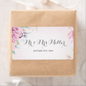 Champagne wijnfles label bloemenbruiloft (Insitu)