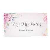 Champagne wijnfles label bloemenbruiloft (Voorkant)