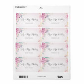 Champagne wijnfles label bloemenbruiloft (Full Sheet)