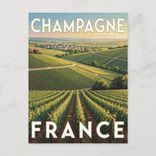 Champagne Wijnregio Frankrijk Rollende Wijngaarden Briefkaart