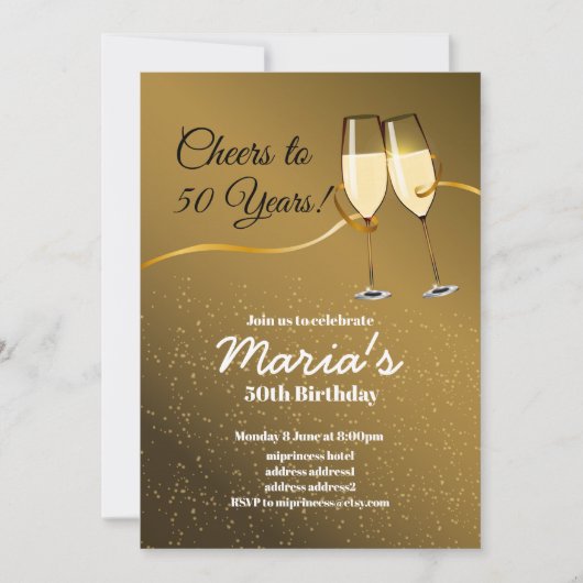 Champagne, wijnuitnodiging, hoer! kaart (Voorkant)