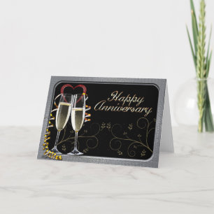 Champagne Wishes verjaardagskaart Kaart