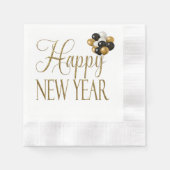 Champagne Wit & Goud Oudejaarsavond Papier Servet (Voorkant)