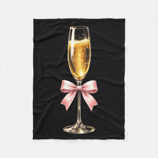 Champagne With Nk Bow For Women Luxurious New Year Fleece Deken (Voorkant)