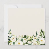 Champagne Witte Groen Bloemen Plein Huwelijk Kaart (Achterkant)