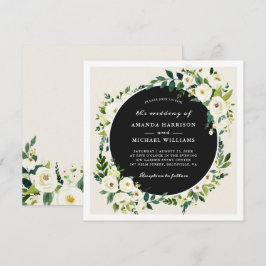Champagne Witte Groene Huwelijksuitnodiging Kaart