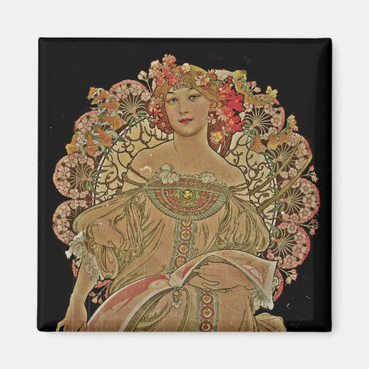 Champagne Woman on Black Magneet (Voorkant)