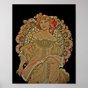 Champagne Woman on Black Poster