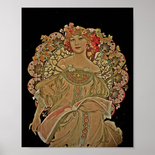 Champagne Woman on Black Poster (Voorkant)