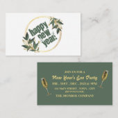 Champagne & Wreath, New Year's Eve Party Ticket Informatiekaartje (Voorkant / Achterkant)