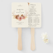 champagne zacht roze roze rotsbruin handwaaier (Voorkant en achterkant)