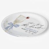 Champagne Ze bindt het knoop Vrijgezellenfeest Papieren Bordje (Gekanteld)