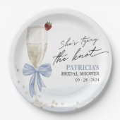 Champagne Ze bindt het knoop Vrijgezellenfeest Papieren Bordje (Voorkant)