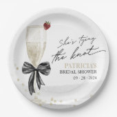 Champagne Ze gaat trouwen Bruidsborrel Papieren Bordje (Voorkant)