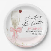 Champagne Ze gaat trouwen Bruidsuitnodiging Papieren Bordje (Voorkant)