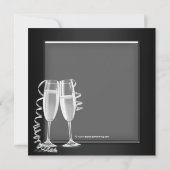 Champagne Zilver Zwart Masquerade Party Kaart (Achterkant)
