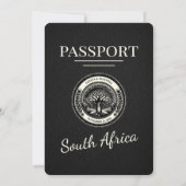 Champagne Zuid-Afrika Paspoort Huwelijksuitnodigin Kaart (Achterkant)
