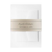 Champagne Zwart Formeel Elegant Script Bruiloft Uitnodigingen Wikkel (Voorkant Voorbeeld)