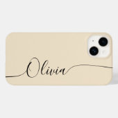 Champagne Zwarte Elegante Calligrafie Script Naam Case-Mate iPhone Case (Achterkant (horizontaal))