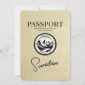 Champagne Zweden Paspoort Huwelijksuitnodiging Kaart (Achterkant)