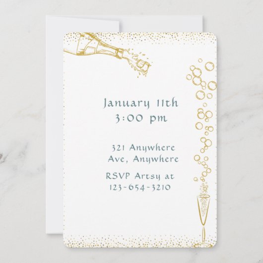 Champagnebellen Kaart (Achterkant)