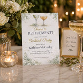 Champagneblad Afscheidsuitnodiging Kaart