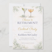 Champagneblad Afscheidsuitnodiging Kaart (Voorkant)
