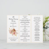 champagnebloemen Tri-Fold trouwprogramma (Staand voorkant)
