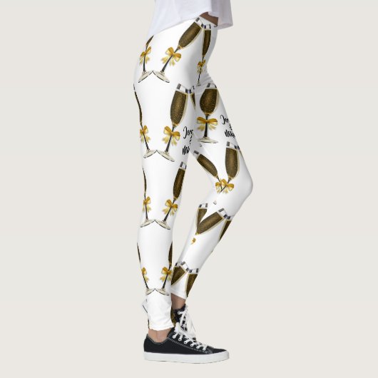 Champagnebril met Golden Bows Leggings (Rechts)