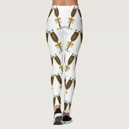 Champagnebril met Golden Bows Leggings (Achterkant)