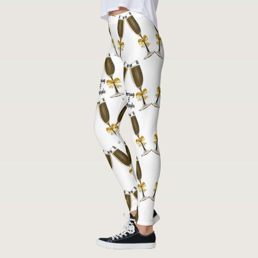 Champagnebril met Golden Bows Leggings (Links)