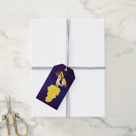 Champagnedruiven cadeaulabel (Met Touw)