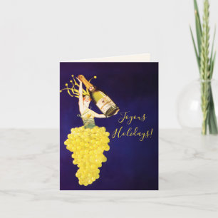 Champagnedruiven Feestdagen Kaart